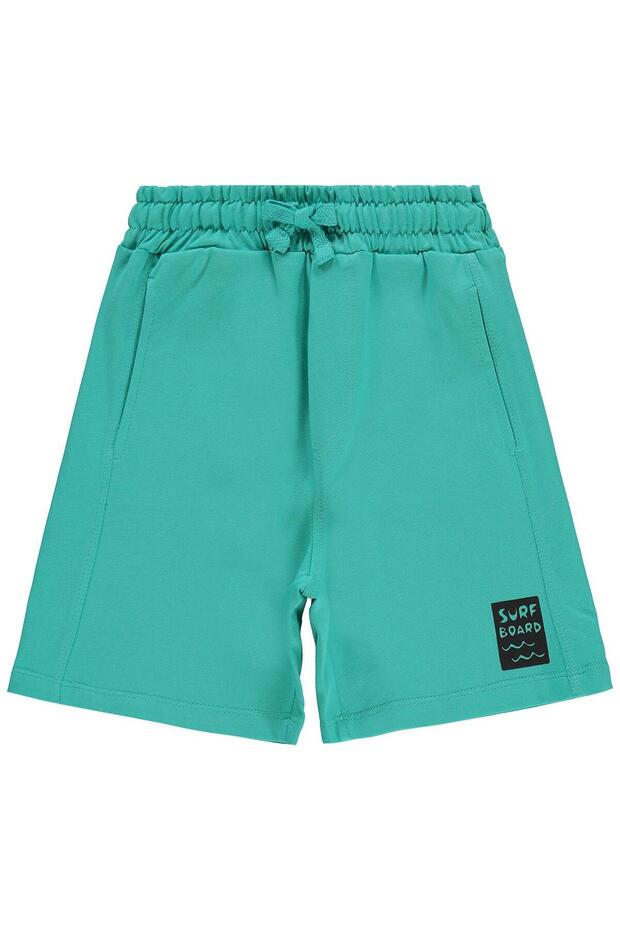 Basic Have Fun Printed Shorts for Ages 6-9 - Green