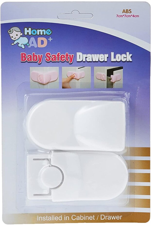 Home Pro Baby Safety Drawer Lock, 2 Pieces, Assorted Colors, Model 2336