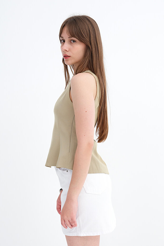 Side Zipper Blouse A4409 - 5