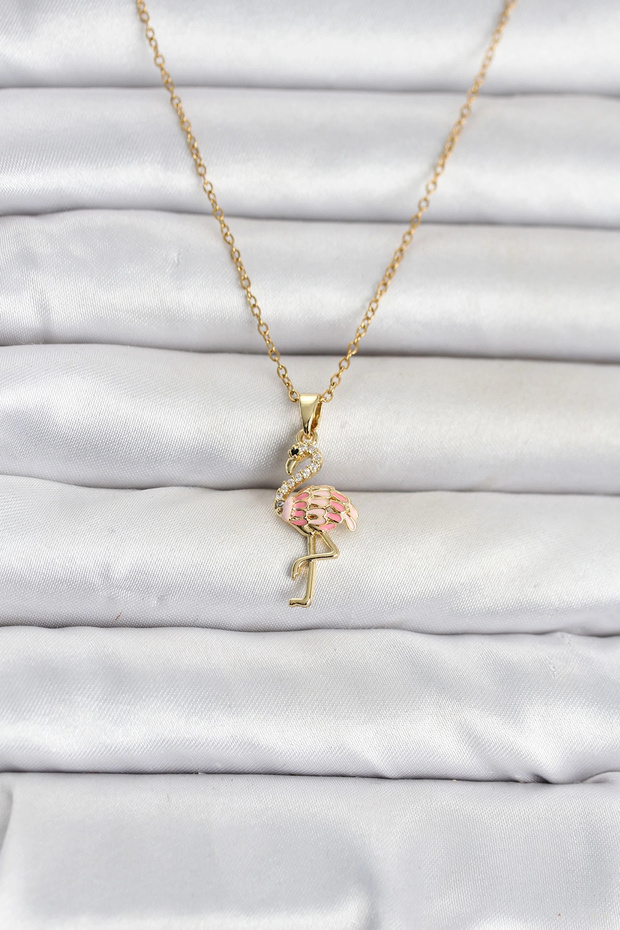 316L Steel Chain Gold Color Flamingo Model Women's Necklace