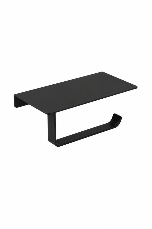 (20 Pcs) Toilet Paper Holder with Shelf - Matte Black