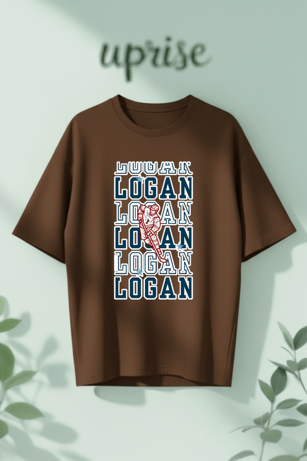 تي شيرت قطني كبير الحجم مطبوع عليه Off Campus Briar Logan