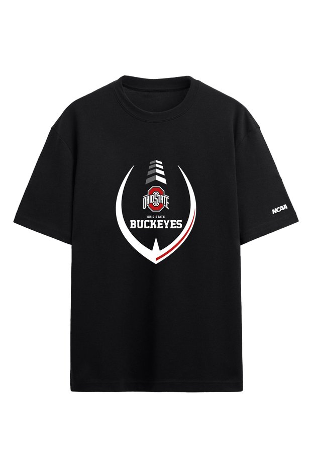 Ohio State Buckeyes Ncaa College American Football Black Oversize T-Shirt