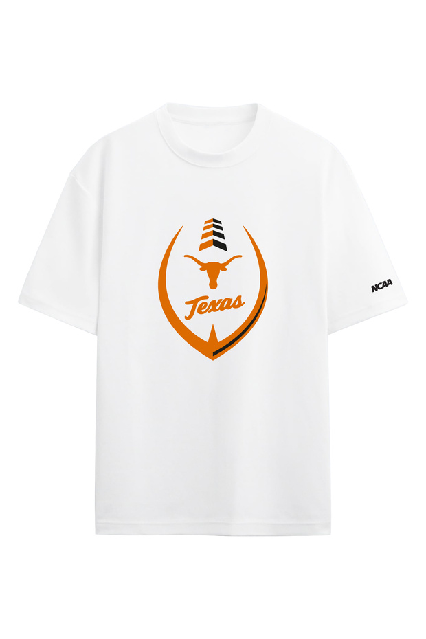 Texas Longhorns Ncaa College American Football White Oversize T-Shirt