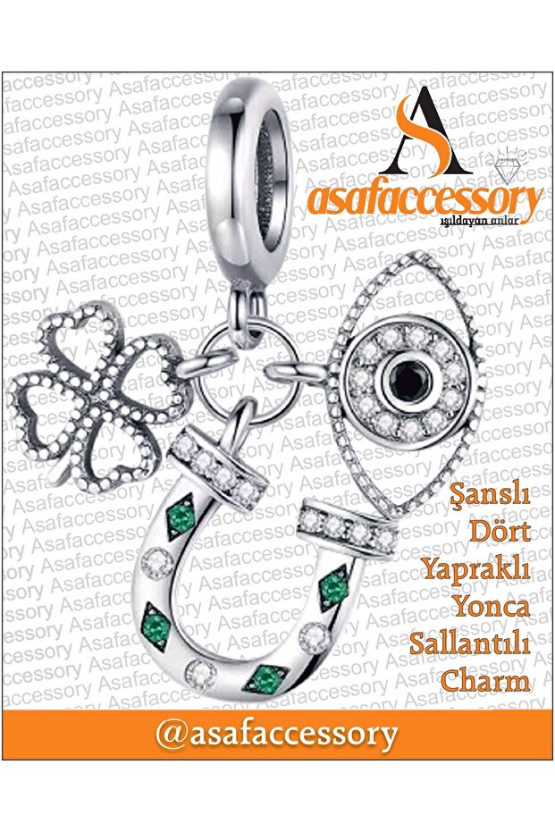 Lucky Four-Leaf Clover Charm |   Asafaccessory