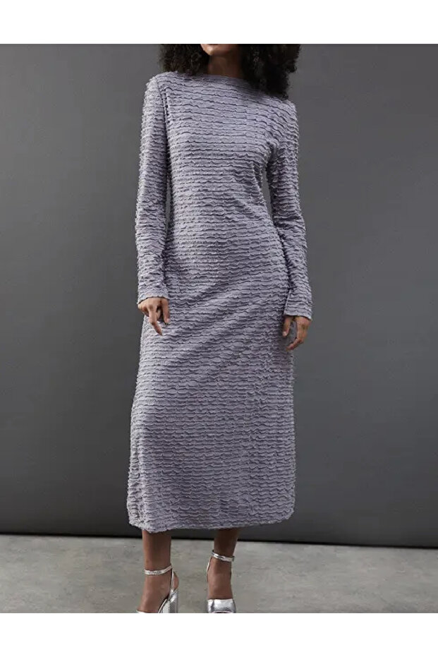 Rochie medie, Gri - 1