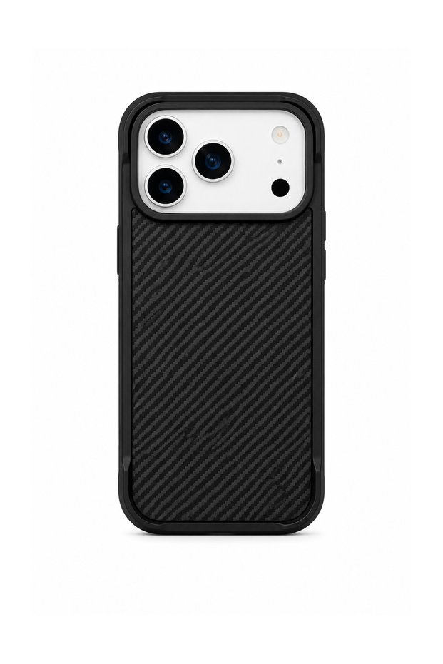 iPhone 17 Pro Max Compatible Magsafe Enabled Original Fiber Coated Fiber Phone Case Black