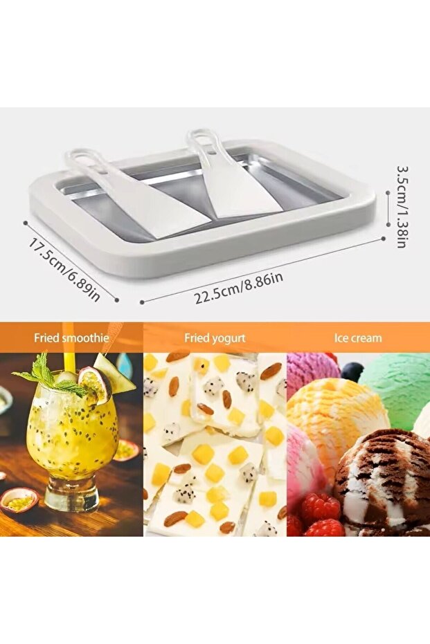 Ice Cream Maker with Spatula for Home Use Korean Style Rolled Ice Cream Pan Yogurt Ice Cream Bowl Plate Ice Cream Making