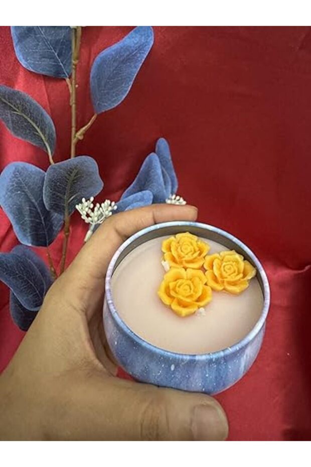 Handcrafted Decorative Soy Wax Candle, Blue Galaxy Design