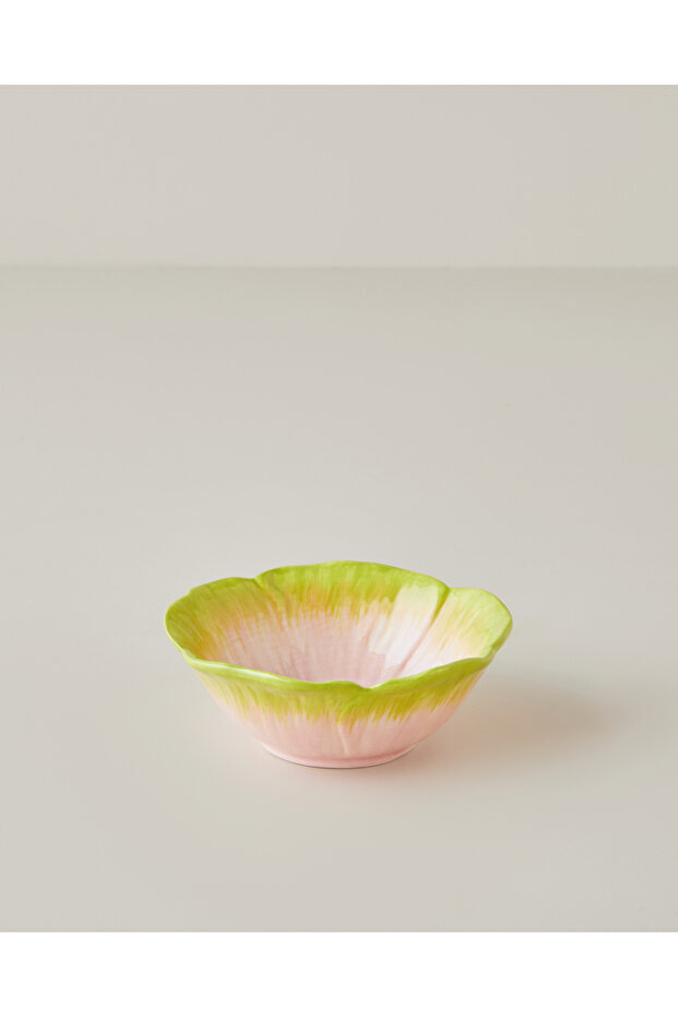 Flowerella Dolomite Snack Bowl 11 cm Pink - Green
