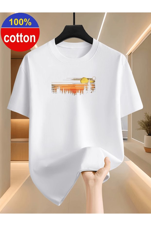 Sunset Printed Premium Oversize T-Shirt
