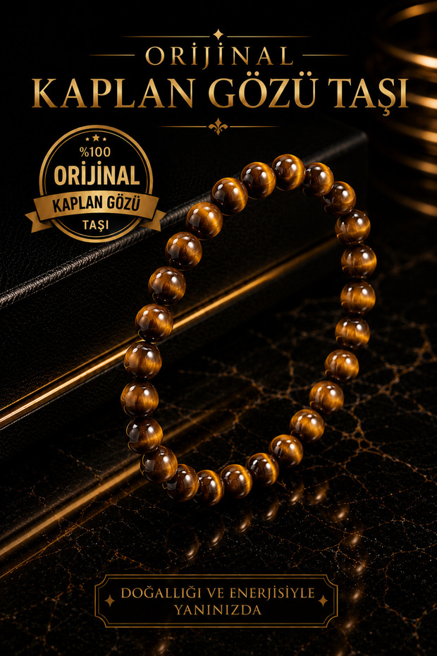 Men's Tiger's Eye Natural Stone Bracelet Protection Energy and Confidence Stone