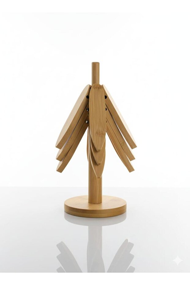 3-Piece Wooden Tree Stool with Stand Practical Folding Stool