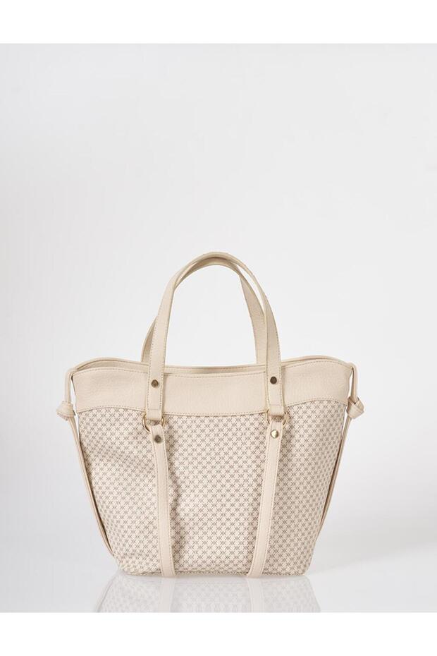 Monogram Pattern Shoulder Bag Cream - 3