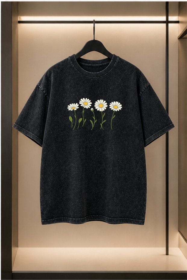 Modex Washed Oversize Unisex T-Shirt Washed Vintage Street Style Street Fashion Cotton Comfortable Fit Daily Wear T-Shirt