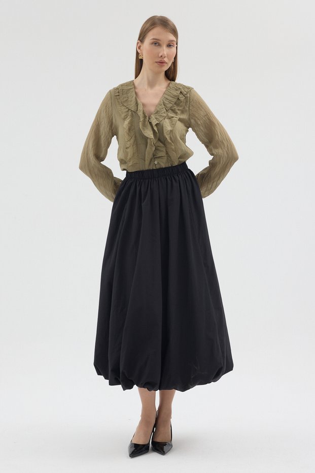 Elastic Waist Balloon Skirt