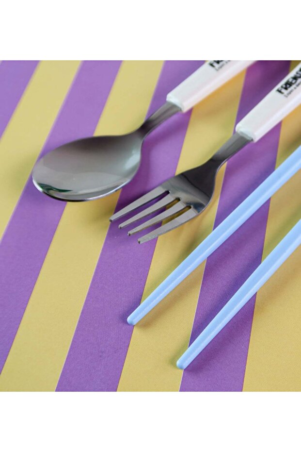 Children's Fork, Spoon and Chopstick Set with Animal Figures, Set of 3