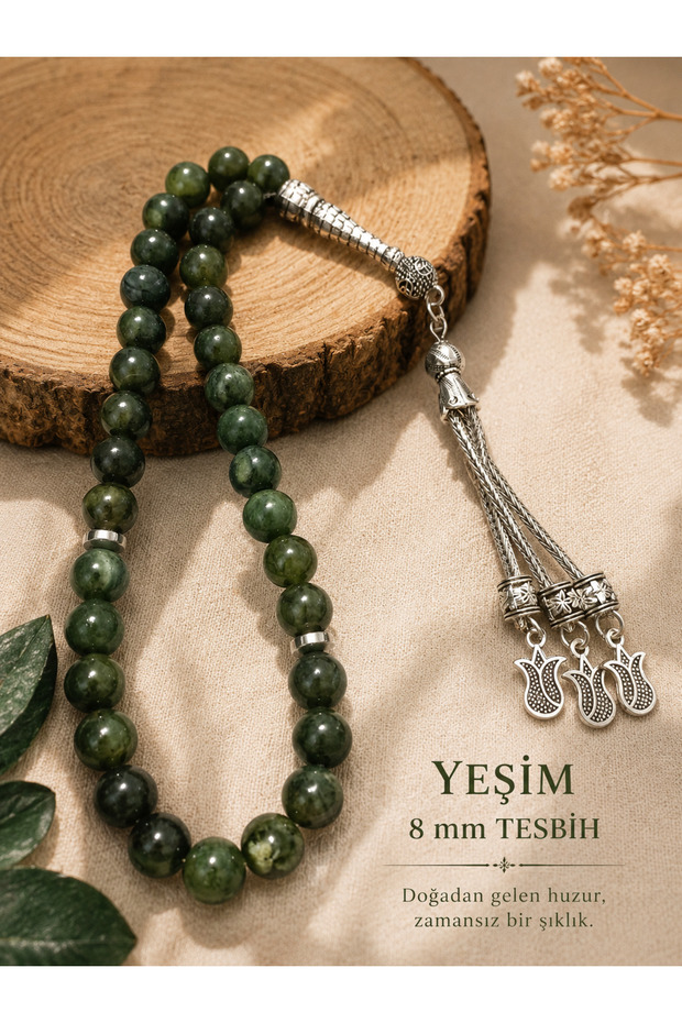 Father's Day Jade Prayer Beads 33 Pieces 8 mm