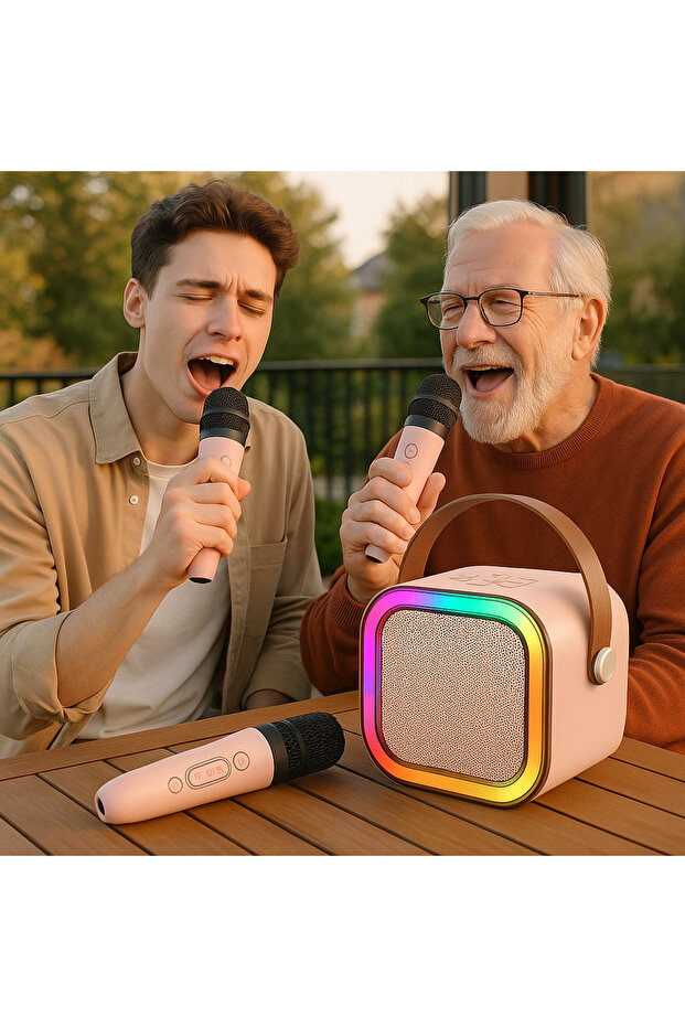 Boxă Karaoke cu 2 microfoane IOS/Android - 2