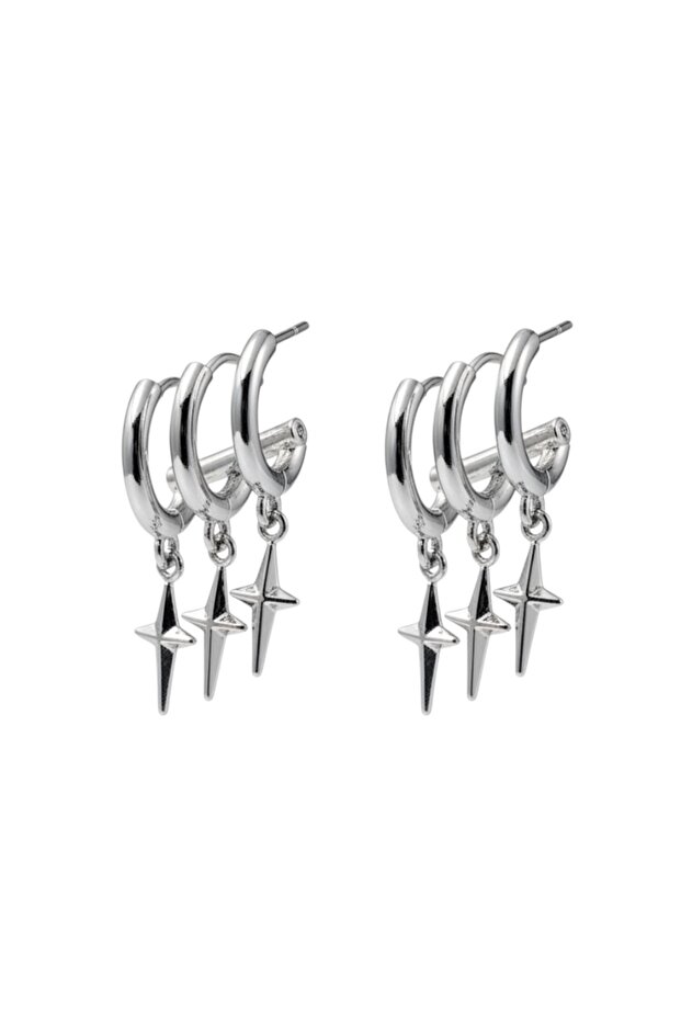 Triple Single Needle Earring Set