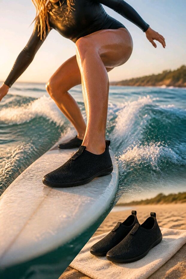 Black Size 33 Unisex Surf Sea Slippers