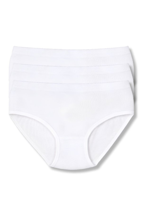 Ribana Girls' Ribbed Panties 100% Cotton 3-Pack
