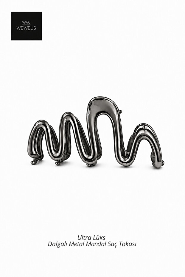 Shiny Dark Gray Metal Luxury Zigzag Latch Buckle