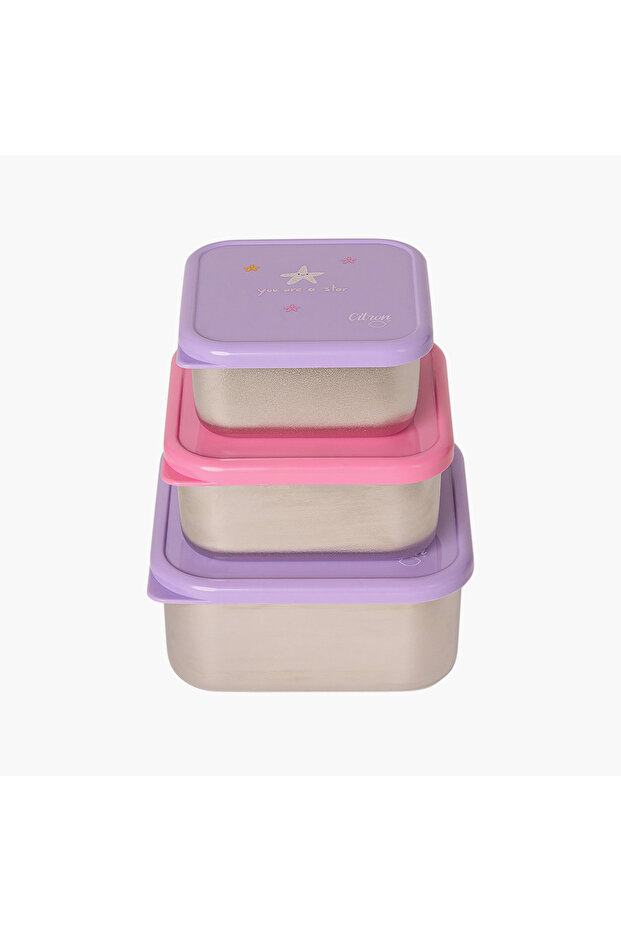 -Lunch Box Set Of 3 1200Ml Mermaid