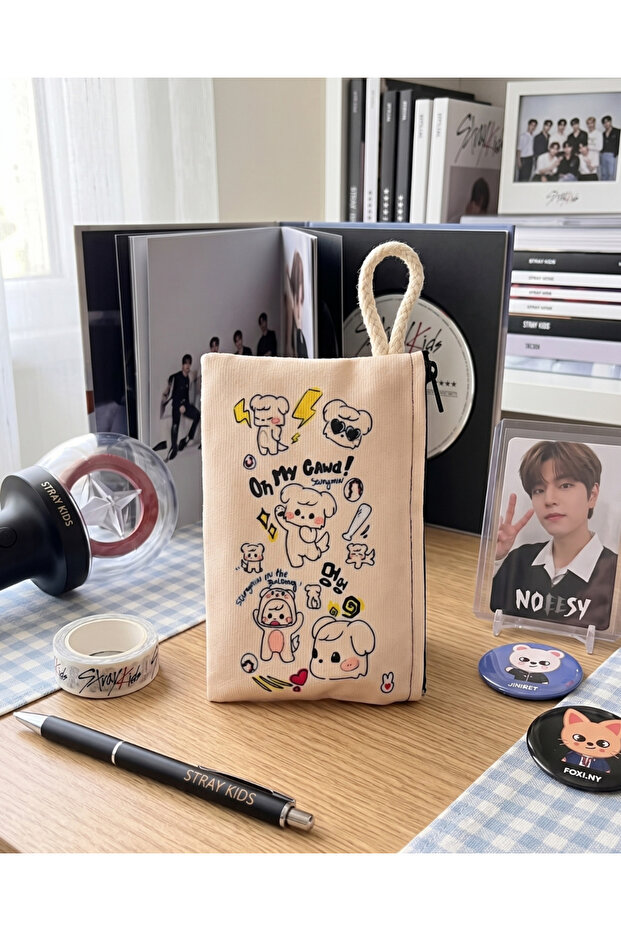 حامل أقلام لطيف بتصميم شخصيات SKZOO من Seungmin Stray Kids