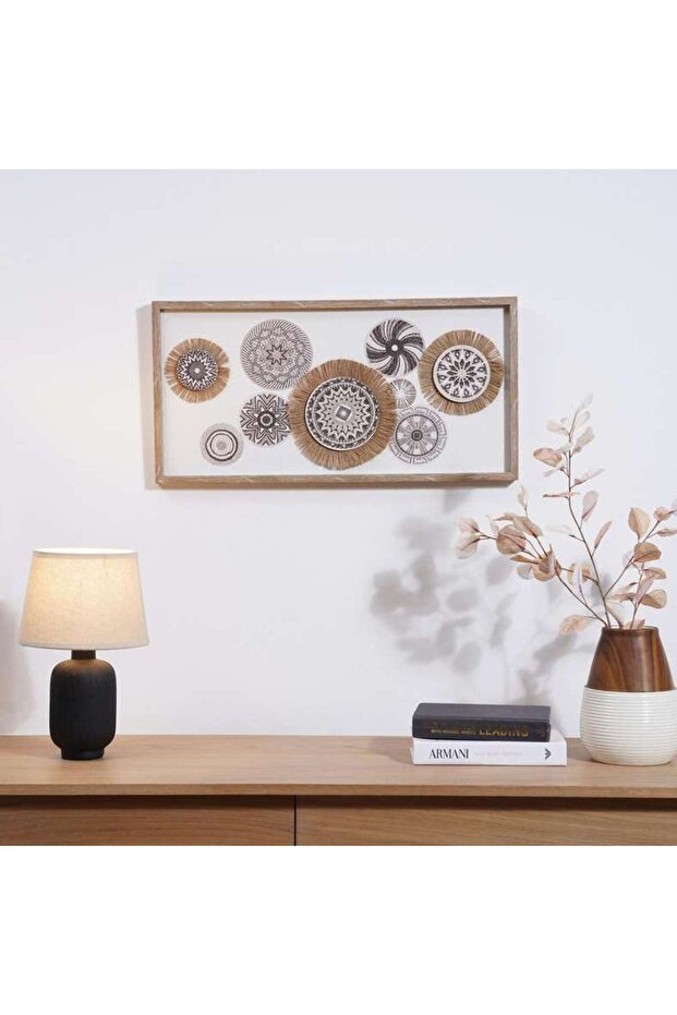 Spin Natural Framed Wall Art 70x35cm - Brown