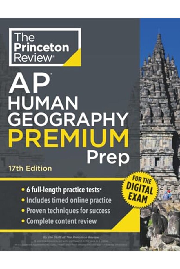 برنامج تحضير متميز لامتحان AP للجغرافيا البشرية من Princeton Review، الإصدار السابع عشر: 6 اختبارات تدريبية + تدريب رقمي