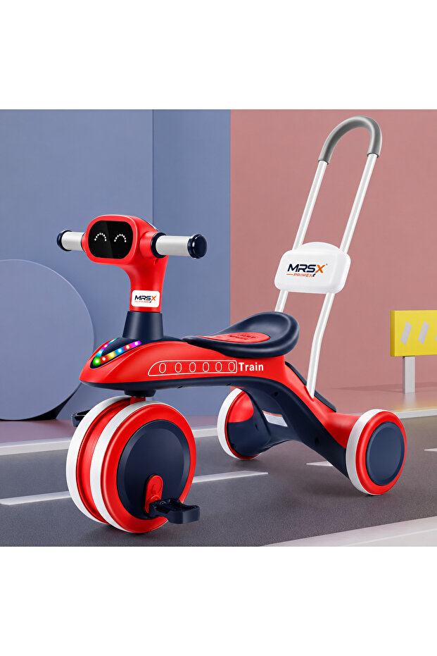 MRSX Kids Ride On Tricycle with Push Handle & LED Light