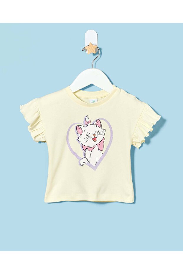 Infant Girls Cream Printed T-Shirt