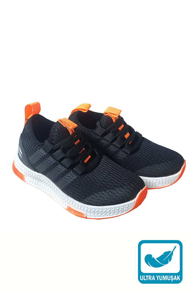 Black Orange Children's Sports Shoes Easy to Use