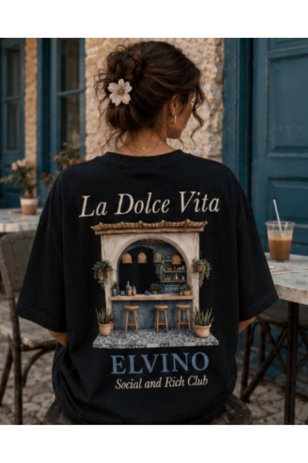 Summer Special La Dolce Vita Printed Crew Neck Cotton White Women'S/Men's Unisex Oversize Tshirt