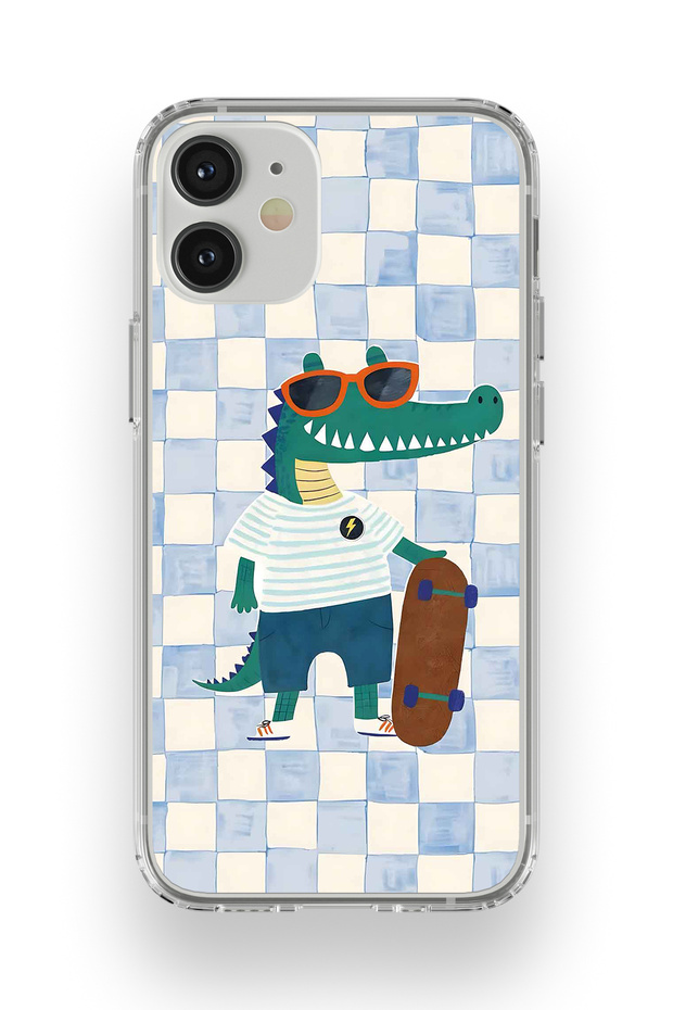iPhone 12 Mini Compatible Cool Crocodile Pattern Transparent Phone Case