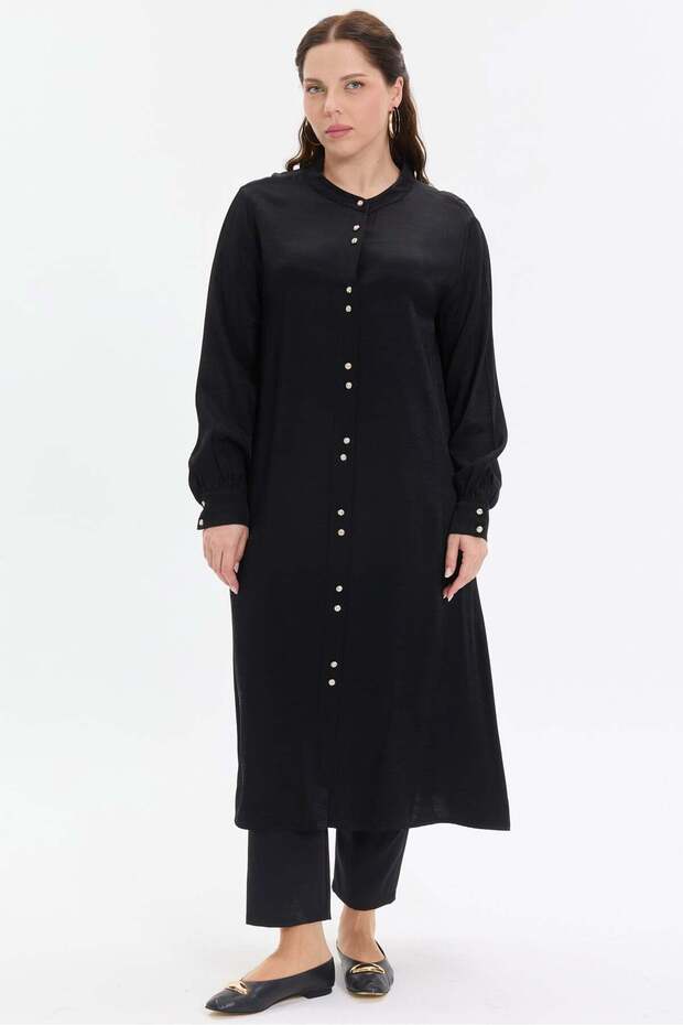 Hakim Collar Draped Long Women's Shirt