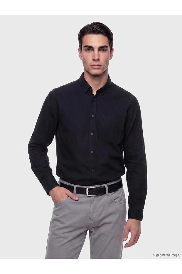 Regular Fit Linen Blend Men's Shirt (S6)