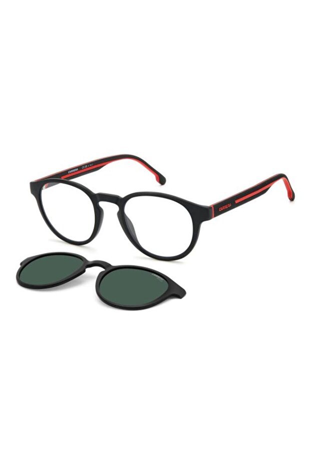 UV Protected Sunglasses Black Red Frame Green Polarized Mirror Lens 50mm - CA-8066/CS-OIT