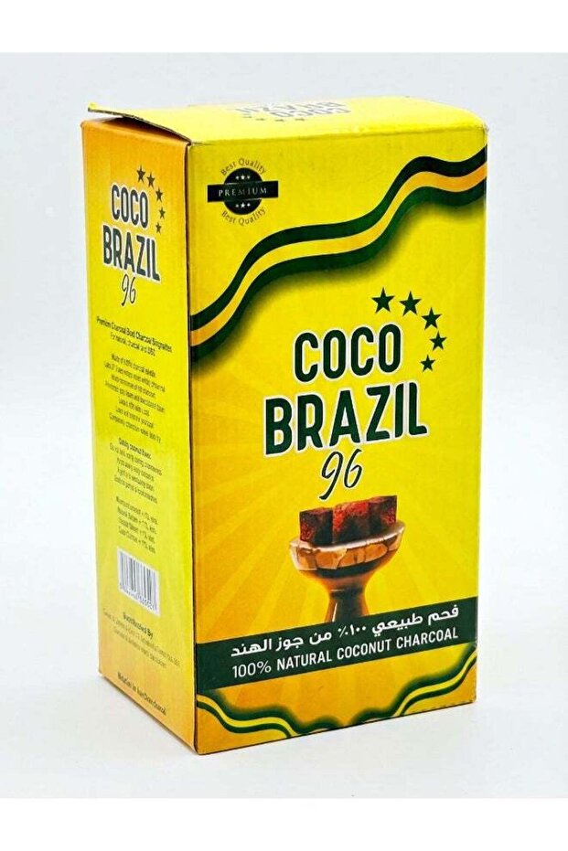COCO BRAZIL 96-Piece Premium Coconut Shell Charcoal Briquettes Black