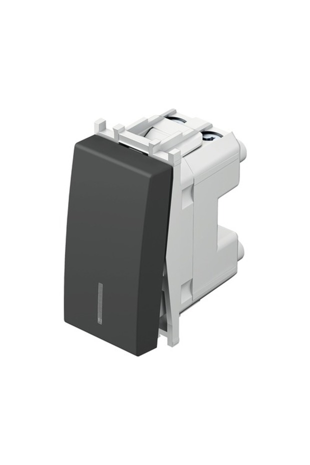 TEM simple switch with LED socket, black