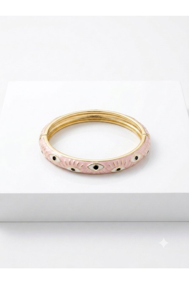 Steel Pinterest Enamel Handcuff Bracelet | Does Not Darken | Gift Boxed