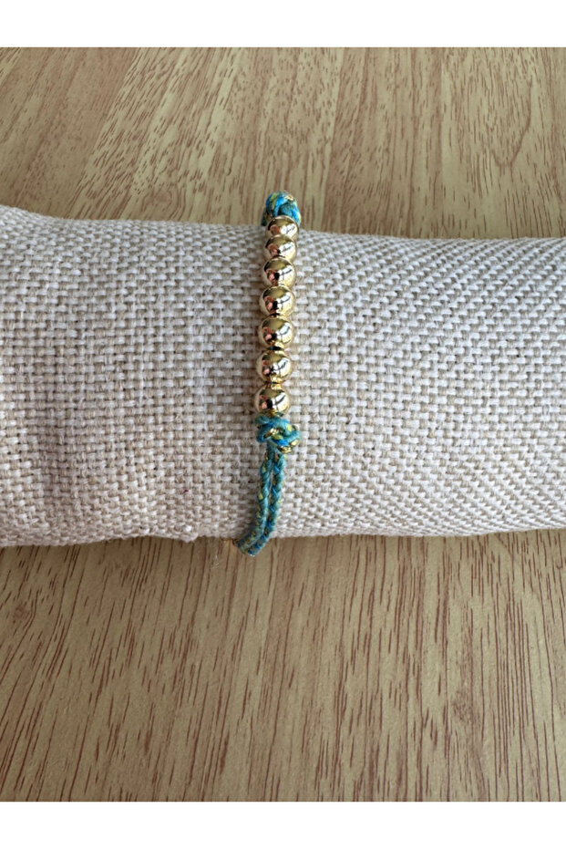 Colorful Glittery String Bracelet with Beads in Row