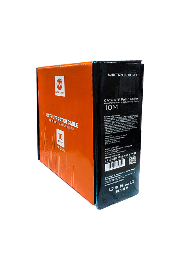 ميكرو ديجيت كيبل ايثرنت كات 6 يو تي بي ابيض 10 متر-Mr5010pc