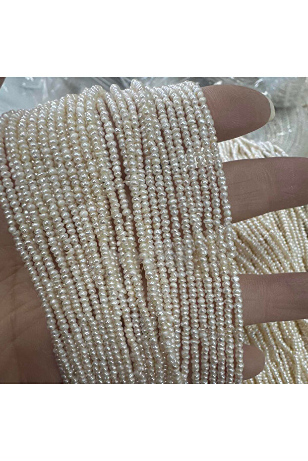 1.8-2mm White Grade A 1.8-2mm Bread Bead Semi-Finished Natural Freshwater Pearls Beads for Jewelry M
