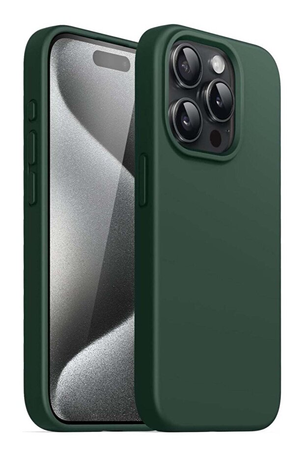Case for iPhone 15 Pro Max Cover Green Slim Fit Soft Back TPU Cover Flexible Silicone Cover Matte for iPhone 15 Pro Max