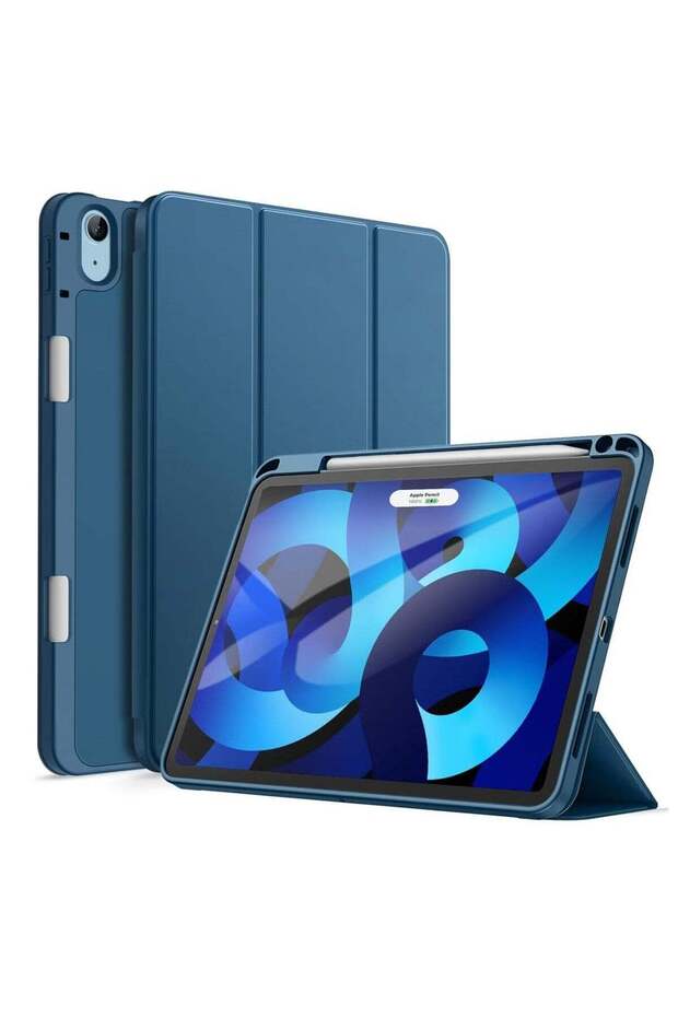 iPad Air 11-inch M2 2024 6th Generation Case with Pencil Holder, Silicone Magnetic Cover, Slim Tablet Cover