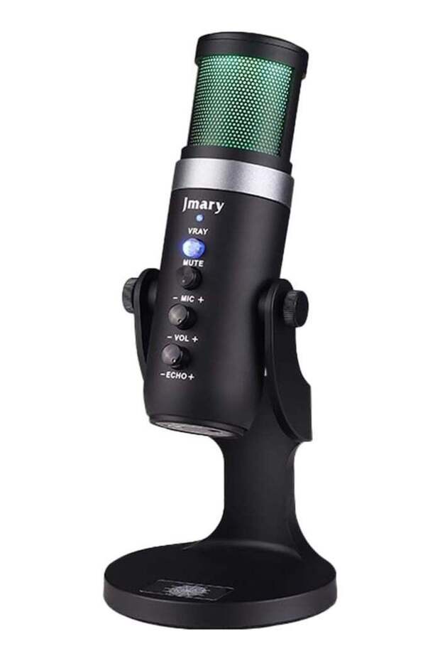 RGB USB Podcast Microphone for PC & Laptop – Studio-Quality Condenser Mic with One-Touch Mute, Gain Control