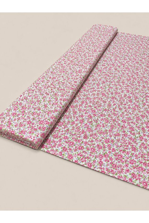 100% Cotton Patterned Poplin Fabric - Floral - (50×170cm)
