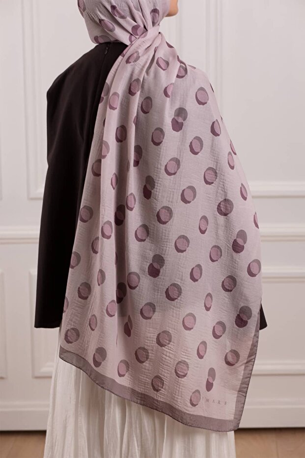 Polka Dot Patterned Muslin Shawl - 8